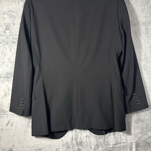 J. Ferrar Black Two Button Business Sport Coat Blazer Jacket Size 40R Slim Fit - Picture 11 of 12